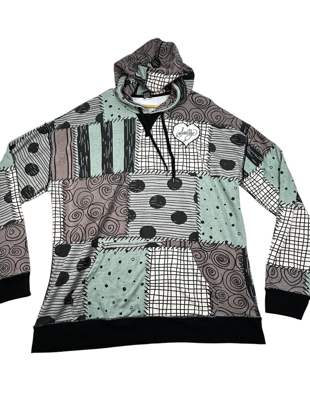 Disney Nightmare Before Christmas Sally Patchwork Hoodie 2X Plus Size